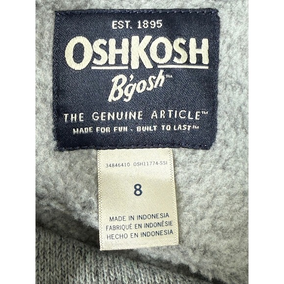 OshKosh B'gosh Kids Boys Shawl Collar Sweater Gray Size 8 - Picture 5 of 7